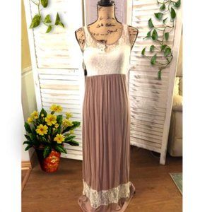 Sleeveless Lace Maxi Dress - Size S